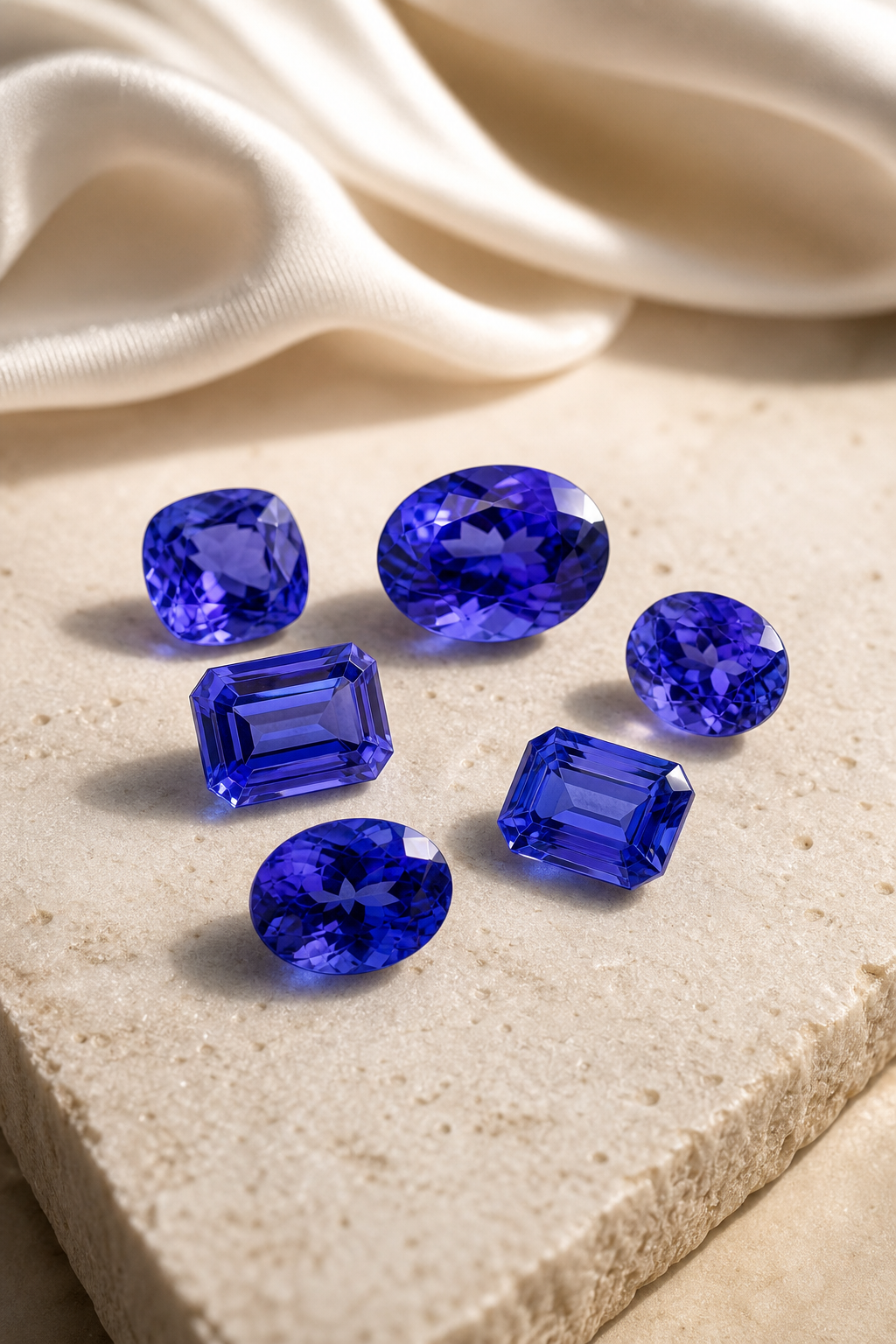 Sélection de tanzanites polies