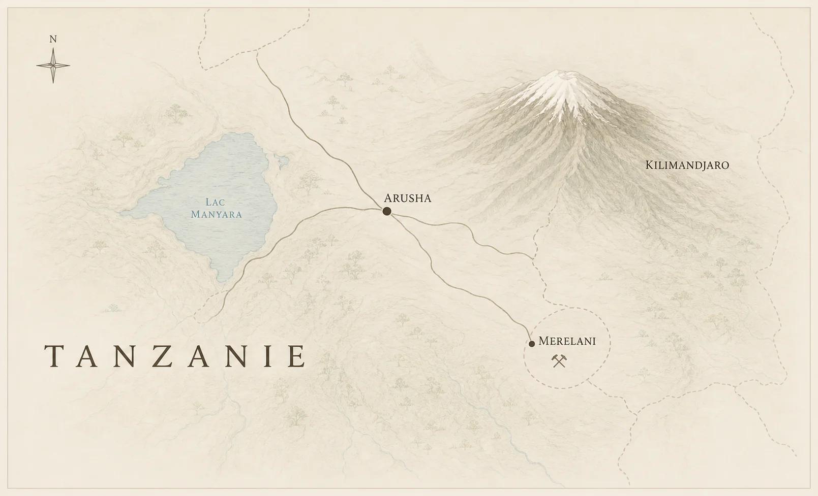 Merelani Tanzania Editorial Map